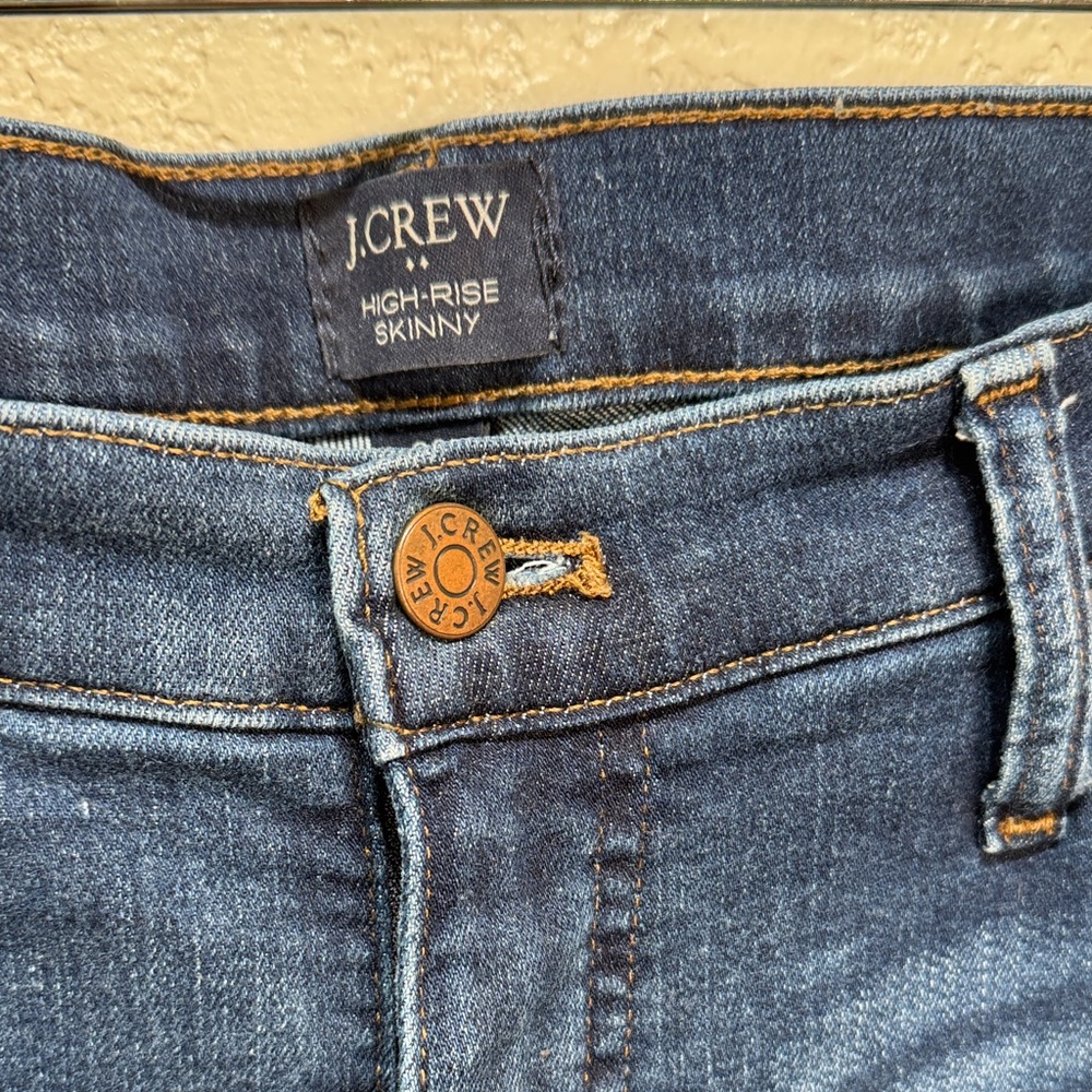 J. Crew Women Size 32 Indigo Denim Jean High Rise Skinny Ankle Pants - Picture 4 of 9